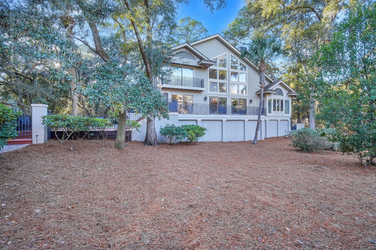 View of the back of the house from the bike path