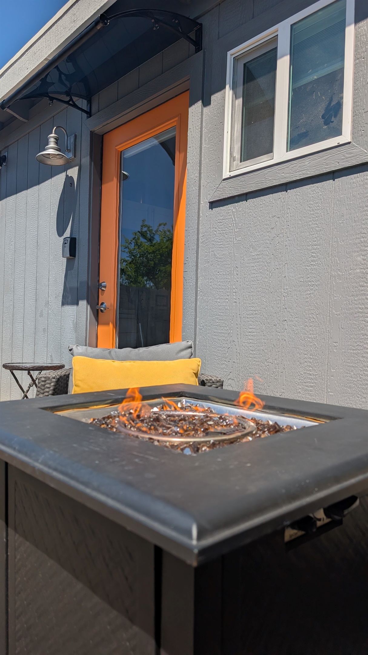 fire pit and patio seating