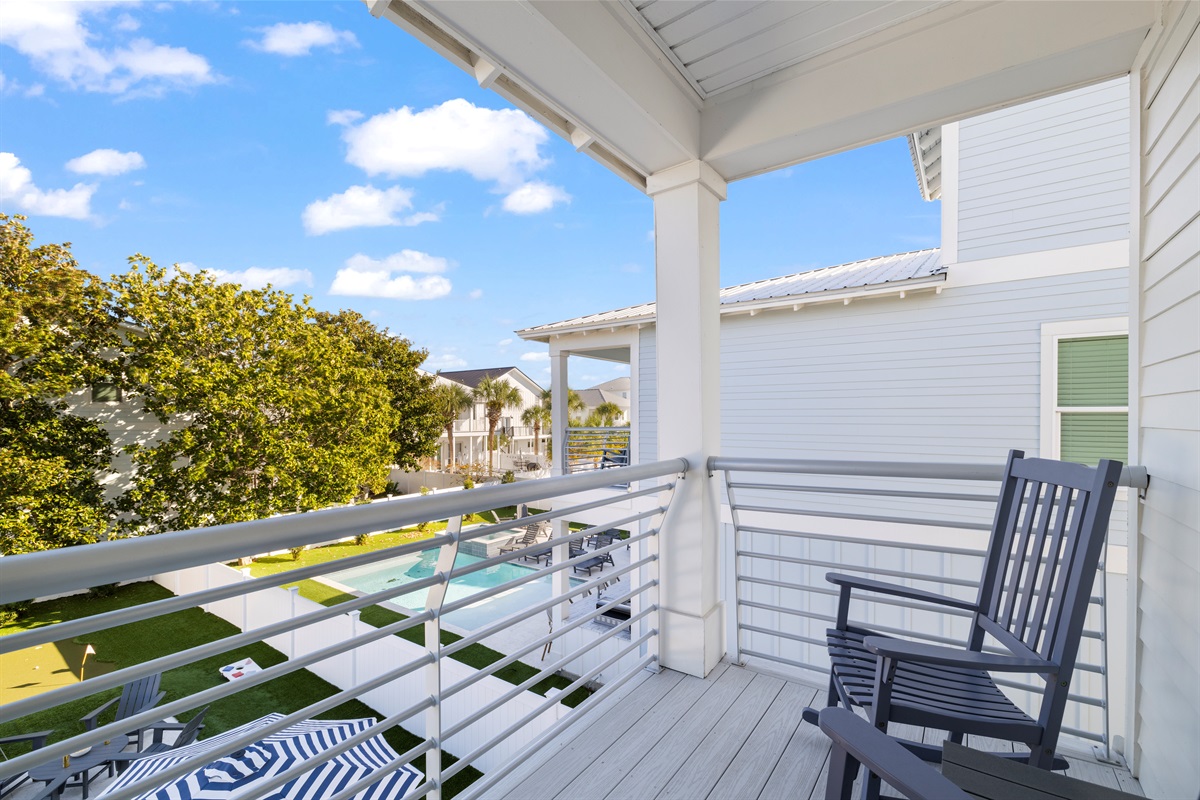 2nd floor balcony is accessible from the 2nd floor bunk bedroom