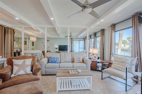 Living area with sleeper sofa