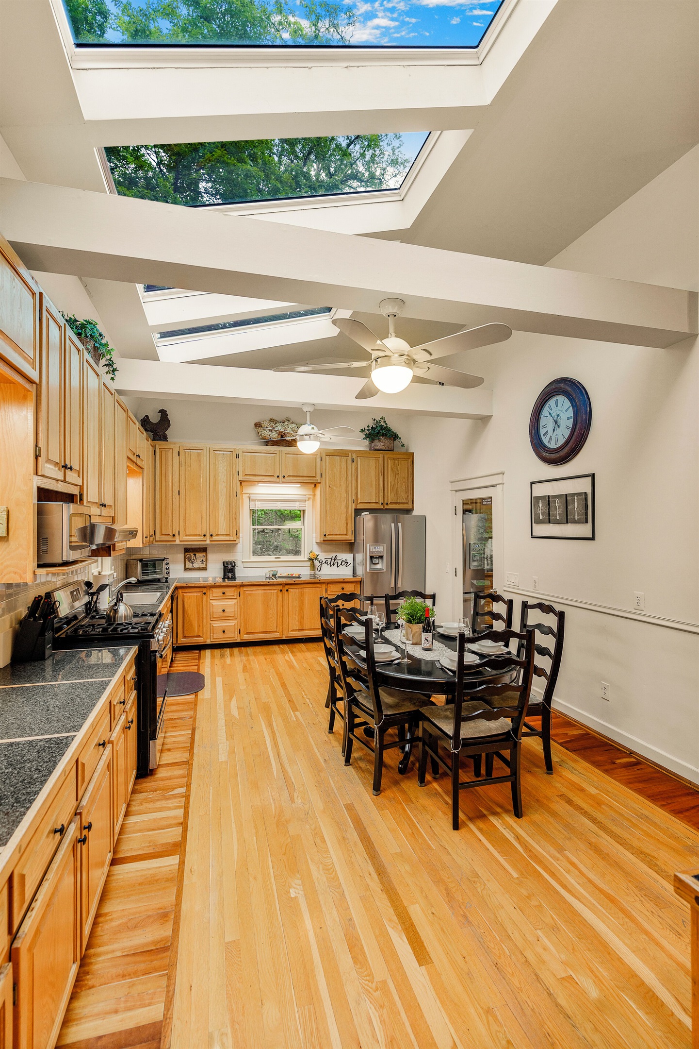 Skylights allow for lots of natural light
