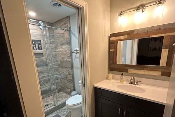 Bathroom in basement area