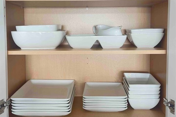 Place setting dishes for 12.
