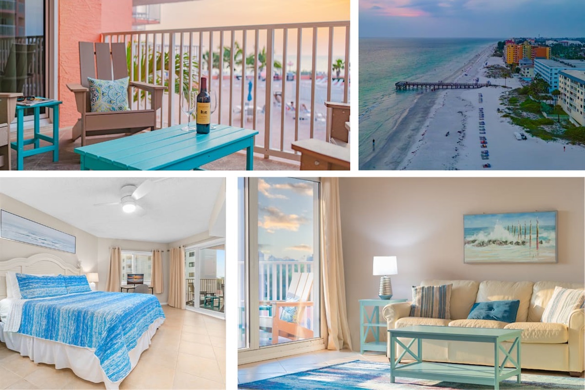 Newly remodeled and decorated 3BR 2 BA Condo Directly on the Beach.