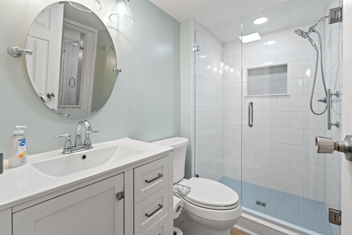 Newly renovated Hall Bathroom with stand alone shower