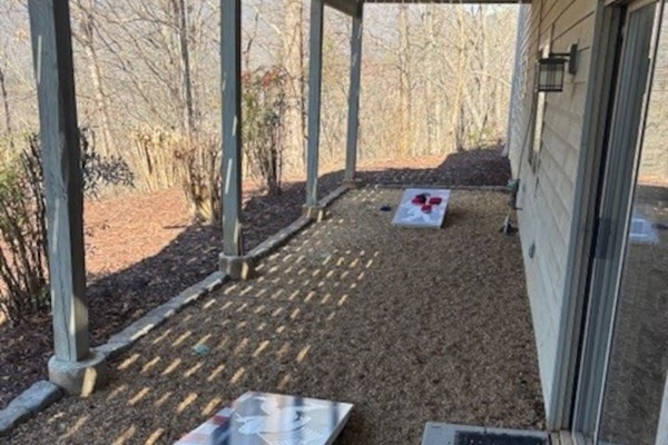 Cornhole set on lower level of the home! Walk out and enjoy 