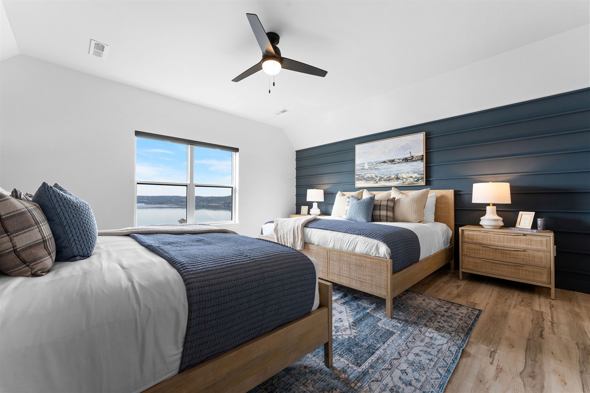 Upper level double King bedroom with a view!