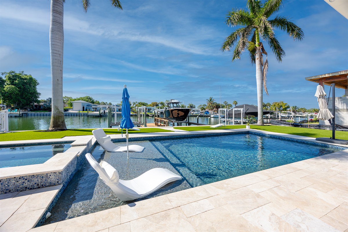 Pool Loungers & Umbrella