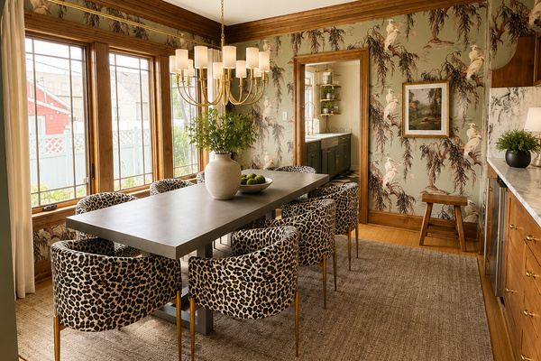 Gather around the table in this stunning dining room, designed for memorable meals and meaningful conversations. With seating for up to 8 guests, large windows, and beautiful designer finishes, it's the perfect space for family dinners, holiday gatherings.