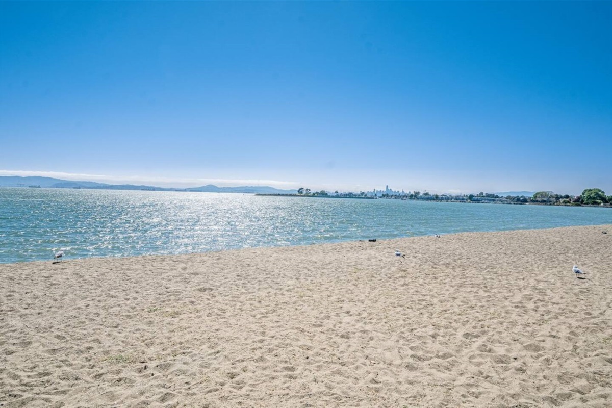 Just a short walk to the beach, including Alameda's beloved Crown Beach and Crab Cove.