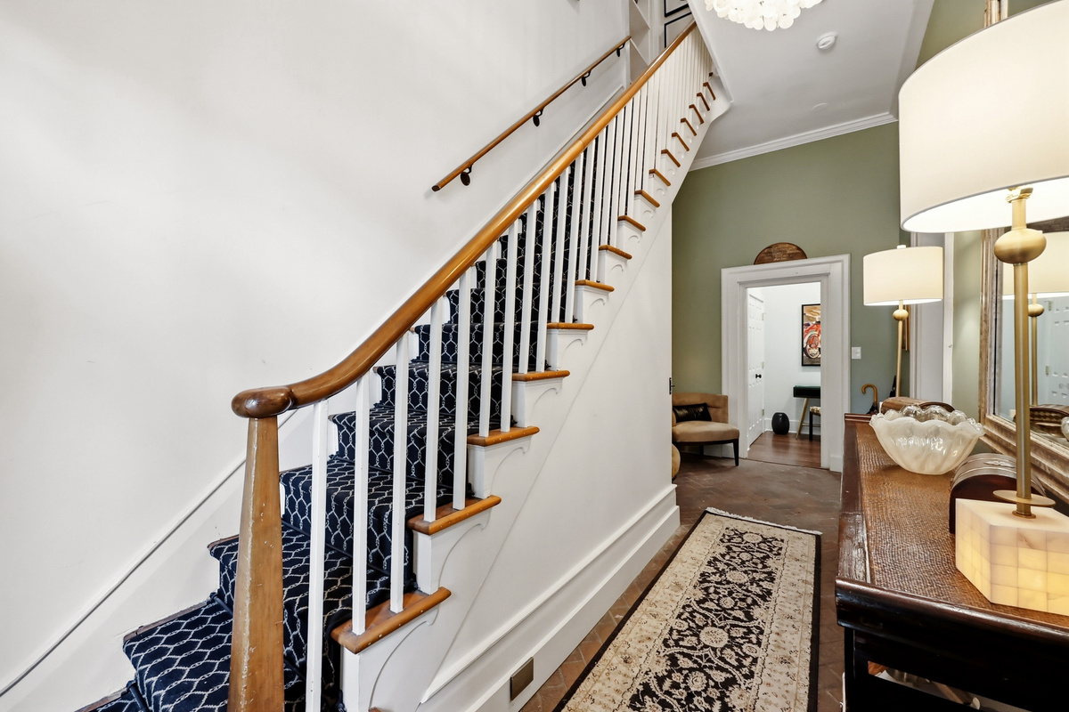Stairway to the Shryock Suite upstairs.