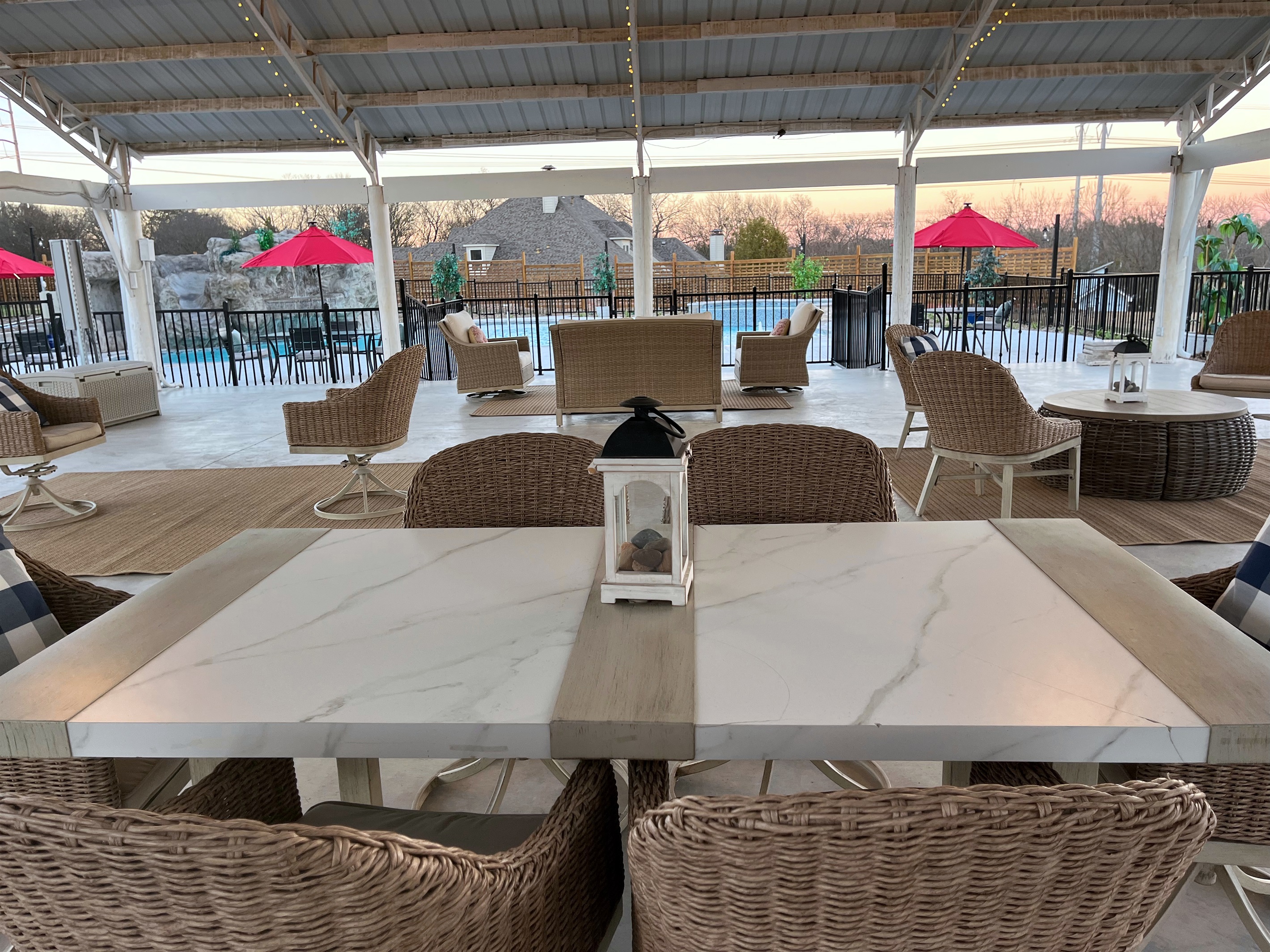 Sit under cover while still enjoying the action in the pool!