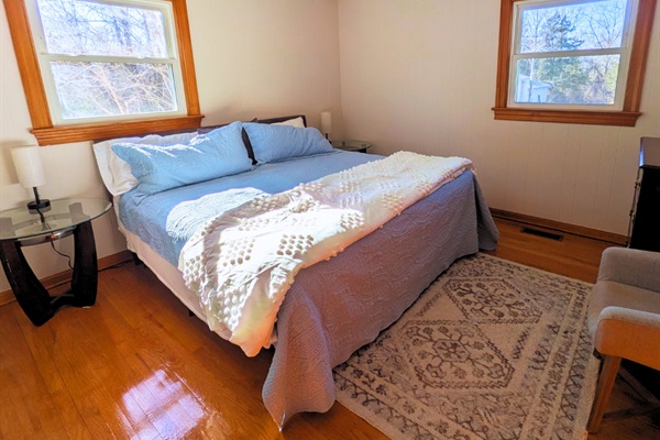 Comfortable bedroom designed for a restful night’s sleep after a day of exploring.