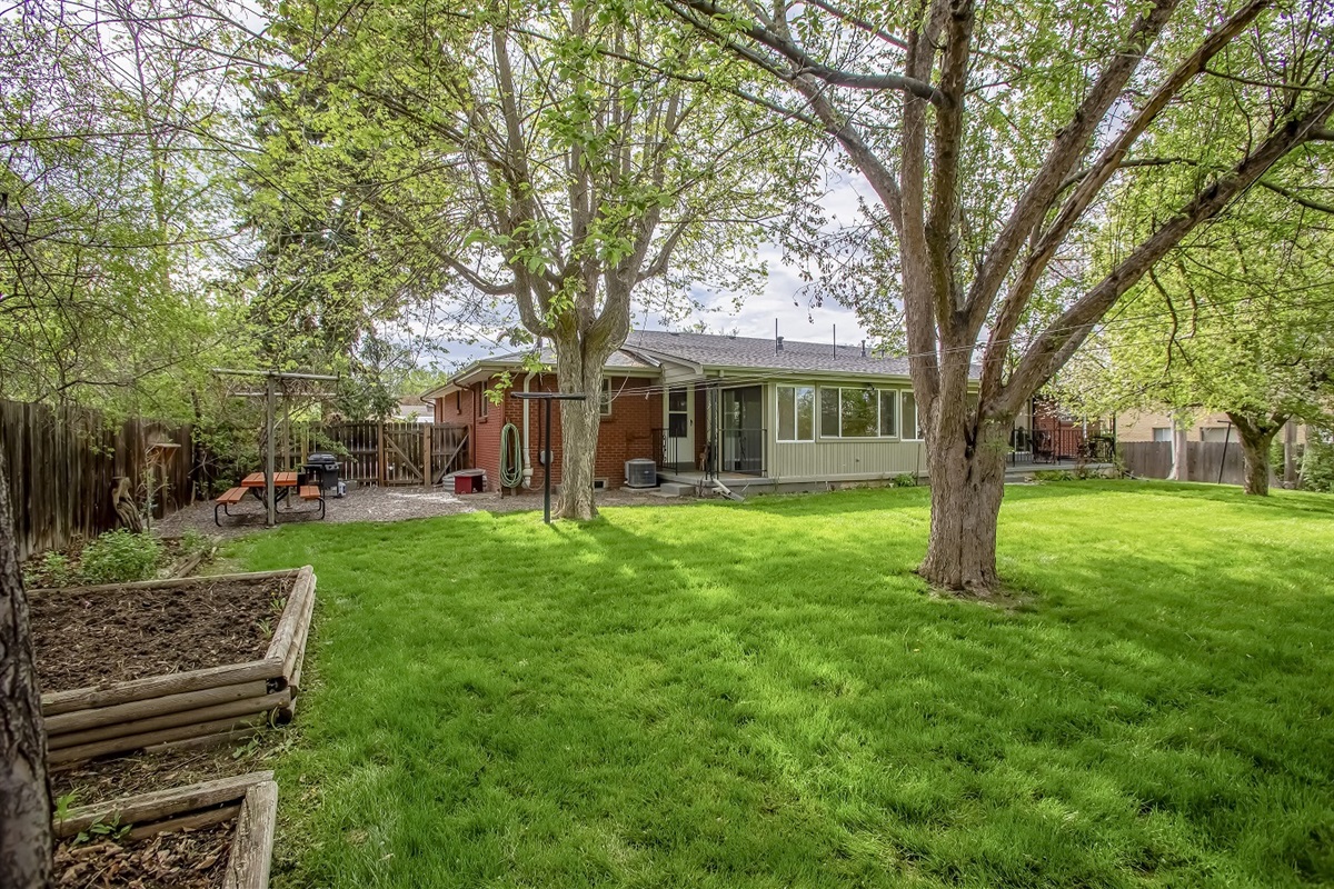 Large fenced-in backyard that your pet(s) can enjoy to themselves or with you, family and friends while you enjoy a BBQ in the yard.