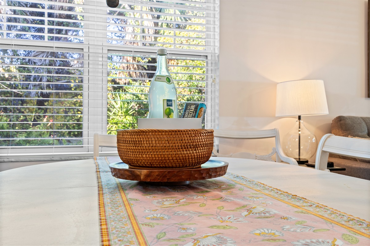 Bright and inviting dining room space.