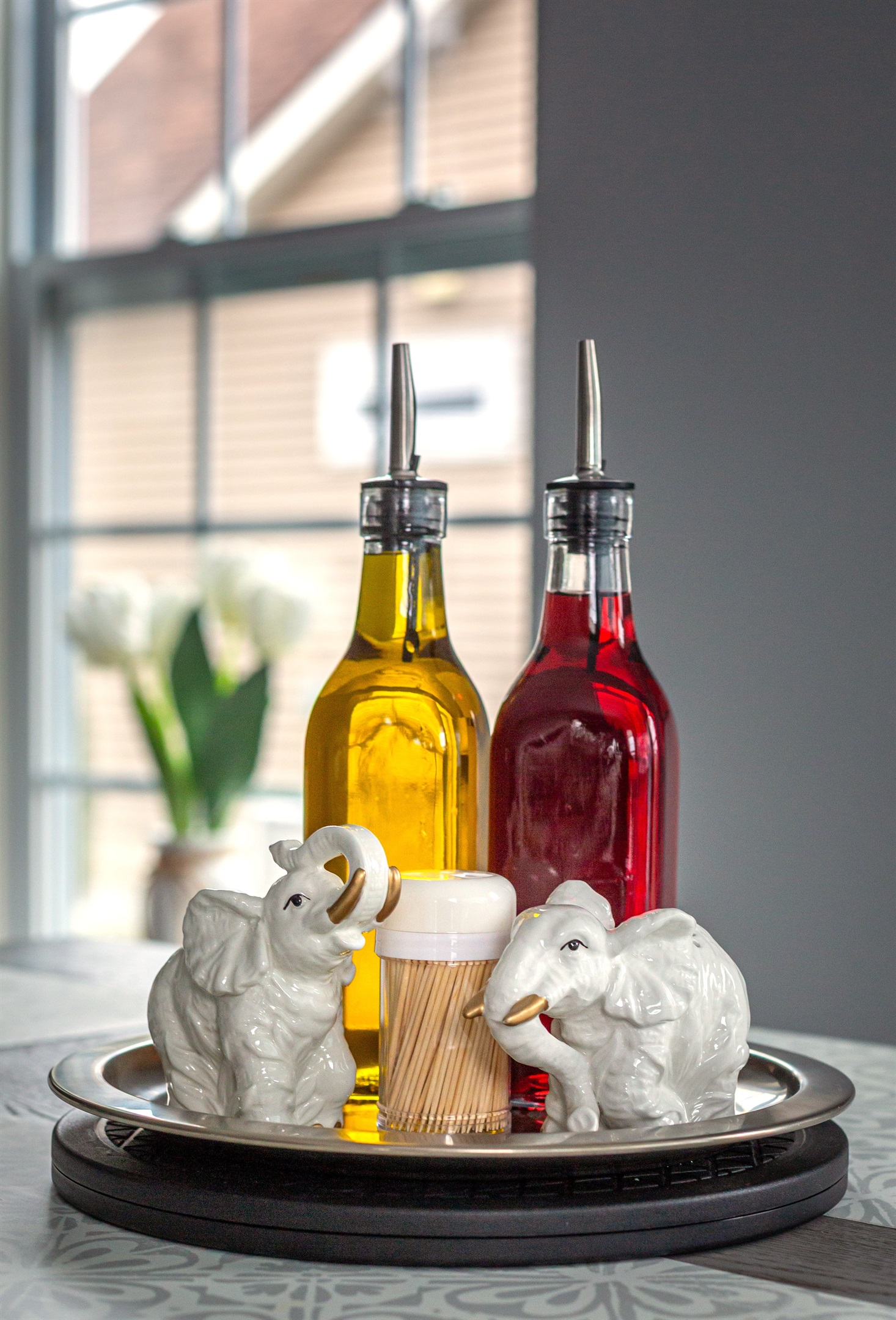 Condiments, spices, and many other conveniences of home.