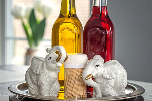 Condiments, spices, and many other conveniences of home.