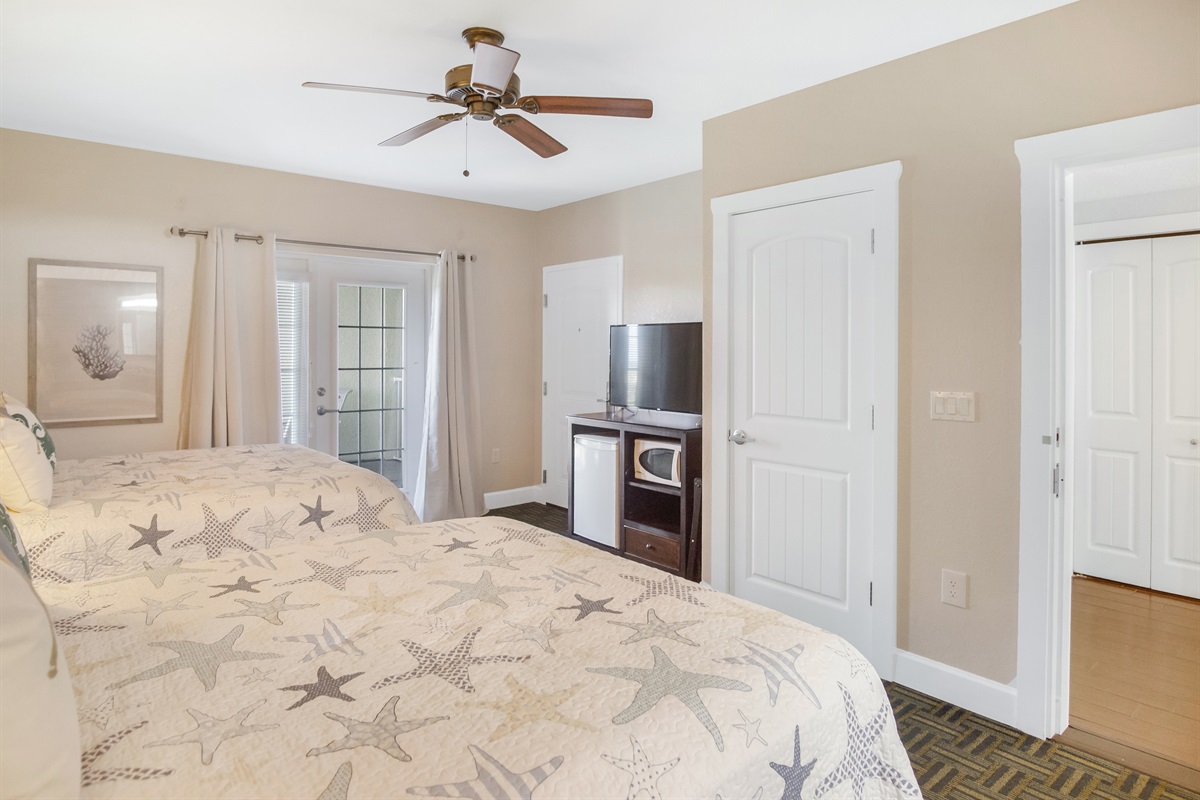 Front bedroom- attached bathroom - TV - balcony