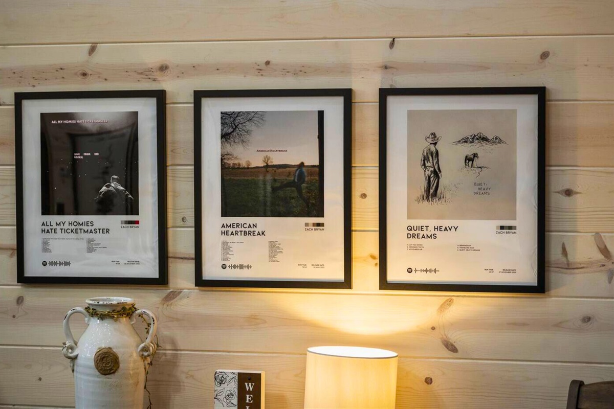 Thoughtful décor with curated art and warm lighting to make you feel at home.