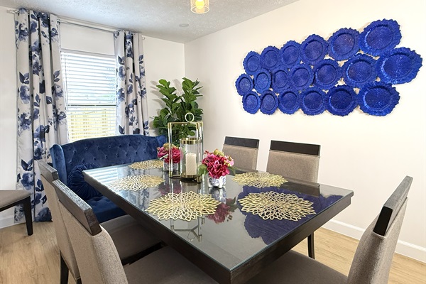 Dining Room - table has a leaf to extend if needed.