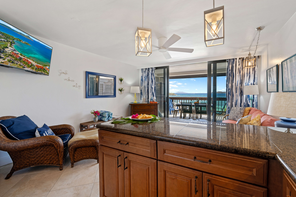 Bright, open kitchen overlooking the main living space for easy entertaining.
