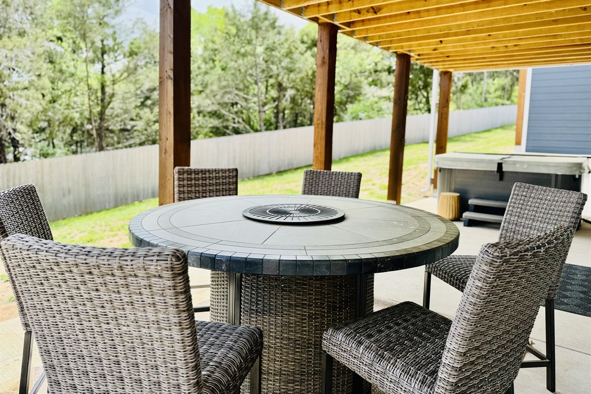 Private, seated firepit and hot tub!