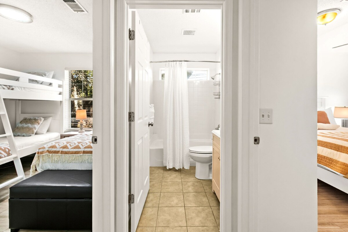Guest Bathroom, located between the guest room and bunk room