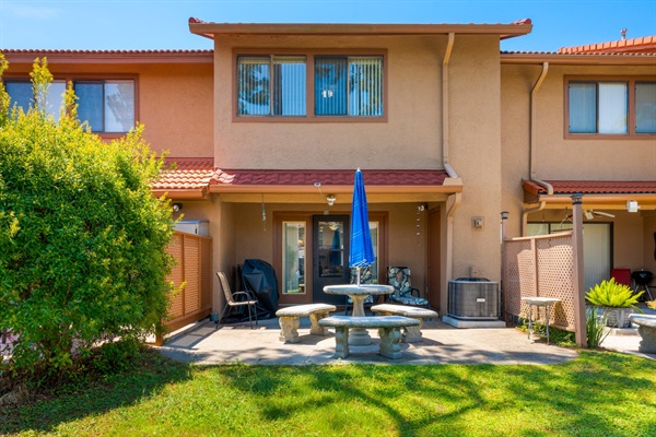 Great covered and uncovered patio with table seating and loungers