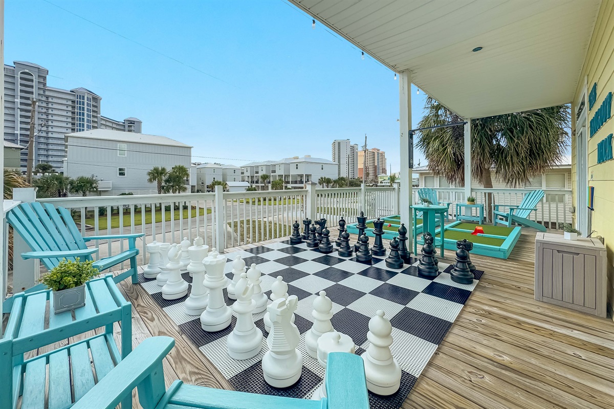 Fun for all ages out on the deck.
