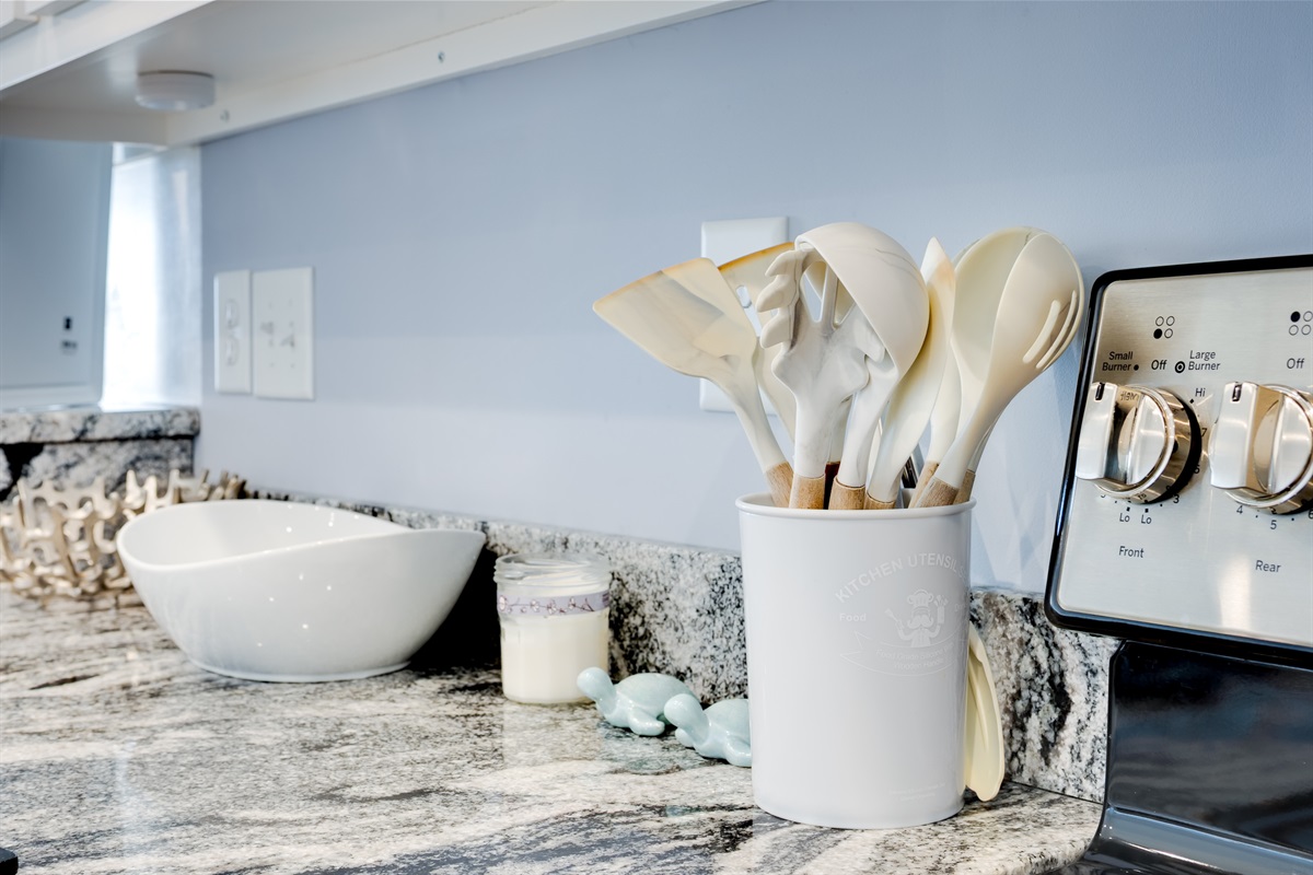 Thoughtfully stocked utensils make cooking easy and stress-free