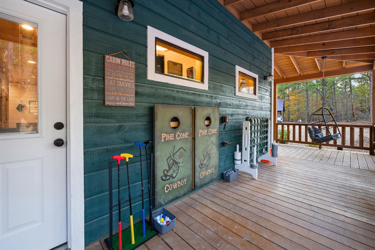 Engage in fun outdoor games that are available for guests to enjoy during their visit.