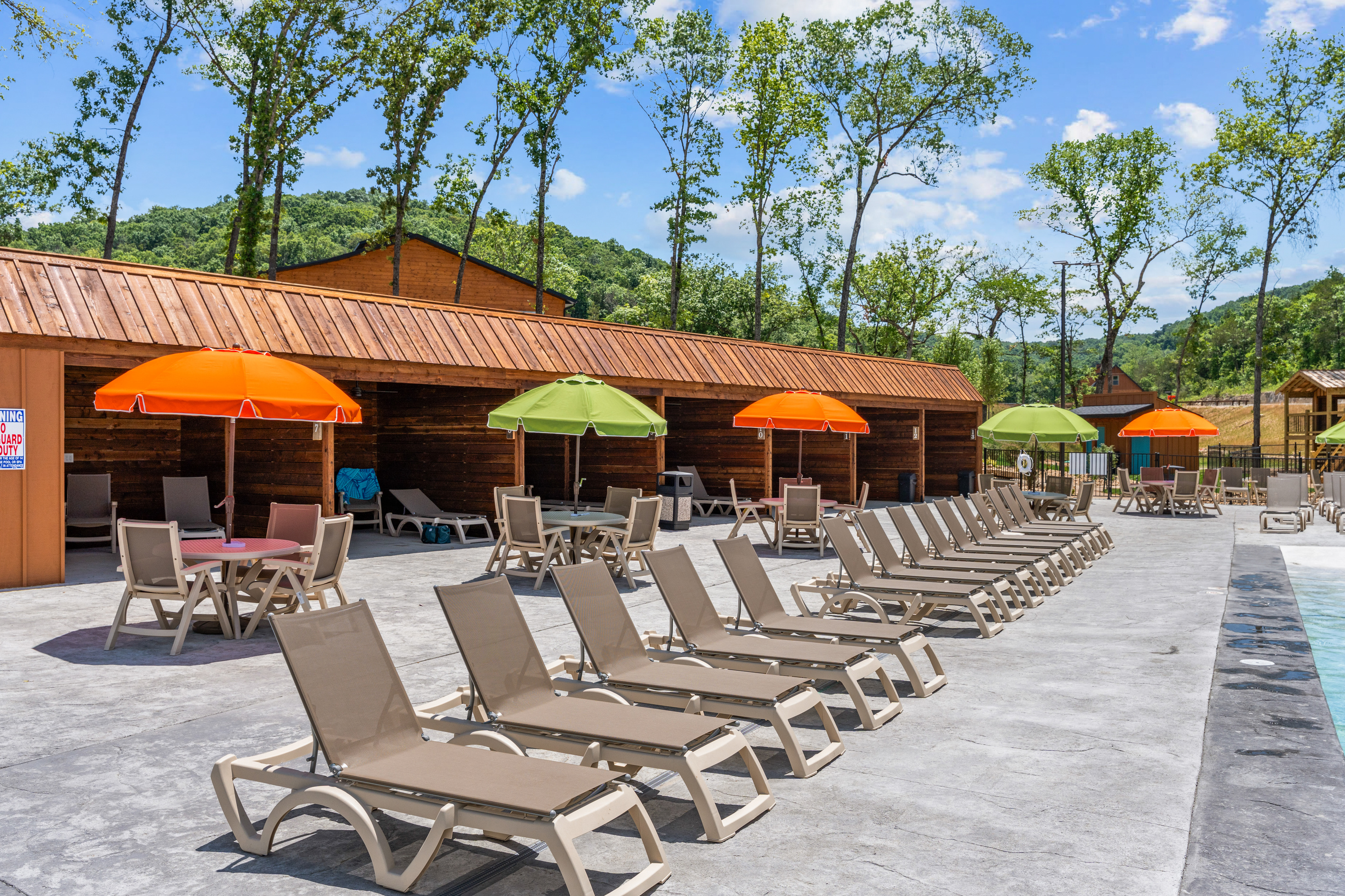 Plenty of room for relaxing by the pool in the sun or shade!