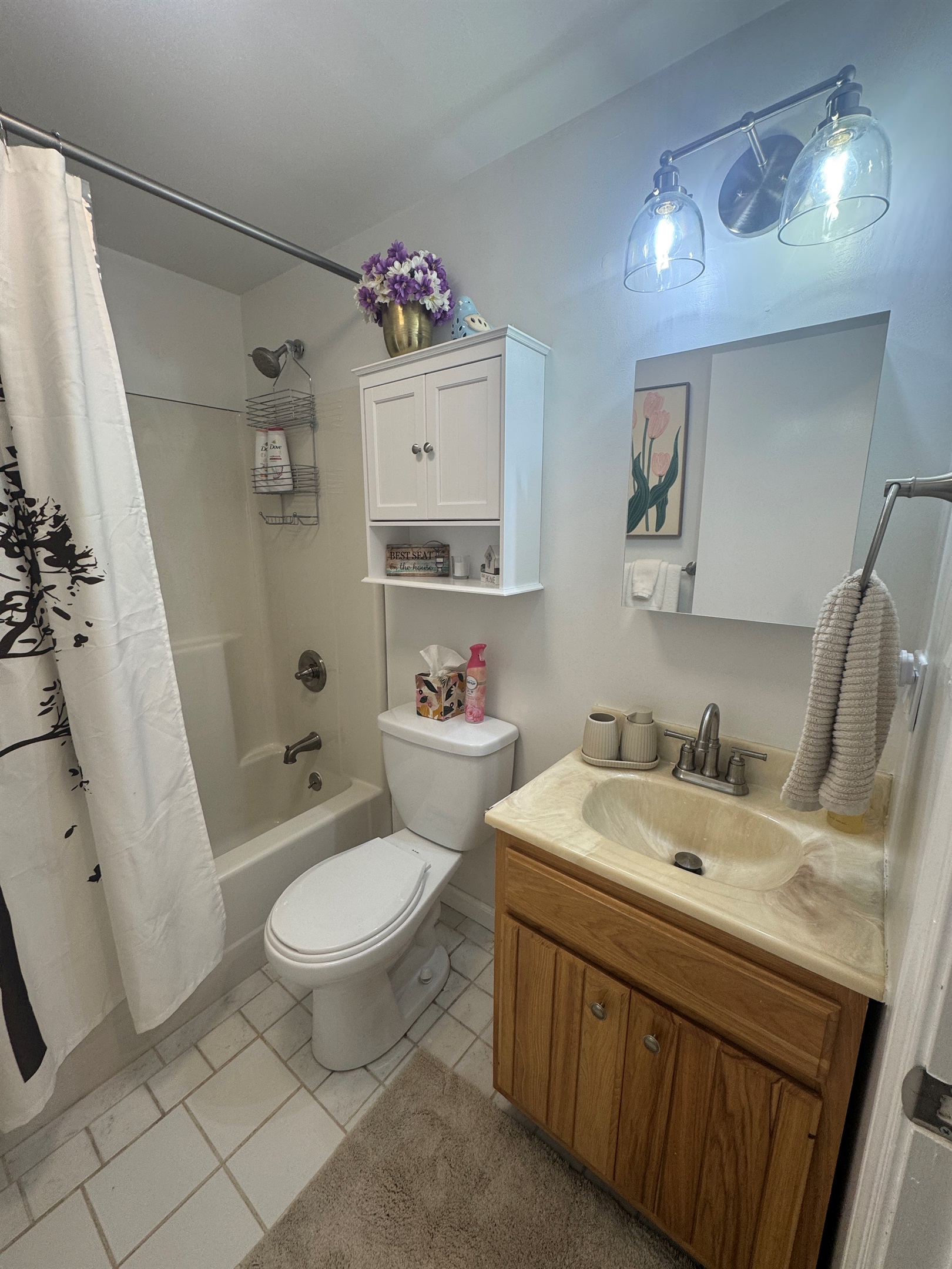 Lower level bath with tub/shower