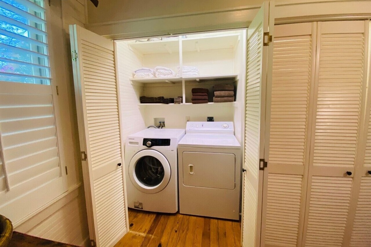 Washer and Dryer in the downstairs bathroom