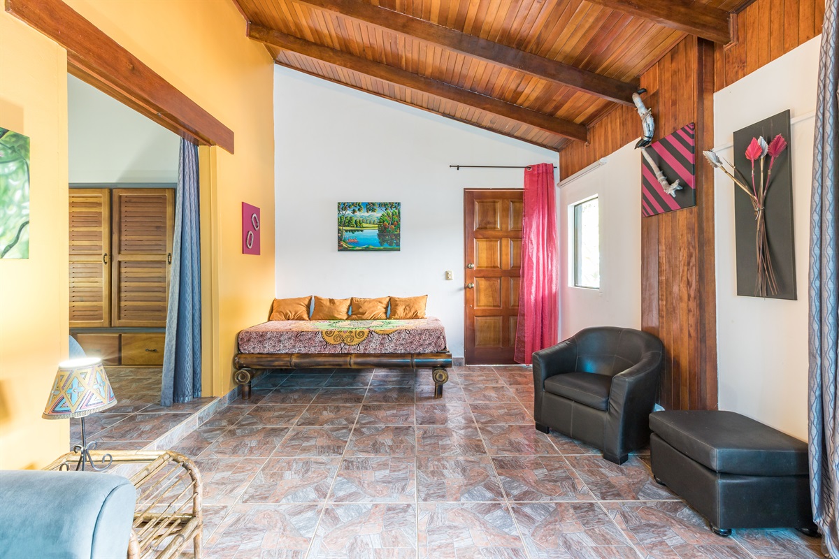 Living room area in Cabina Plumeria