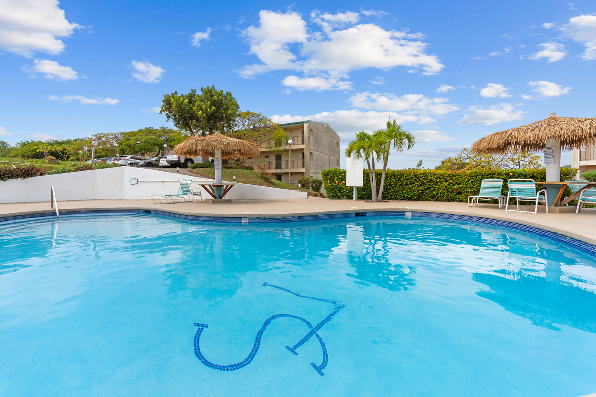 The first pool, closest to your condo.