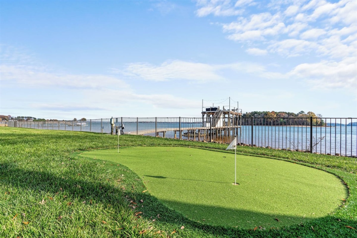 Practice your golf skills on our putting green!