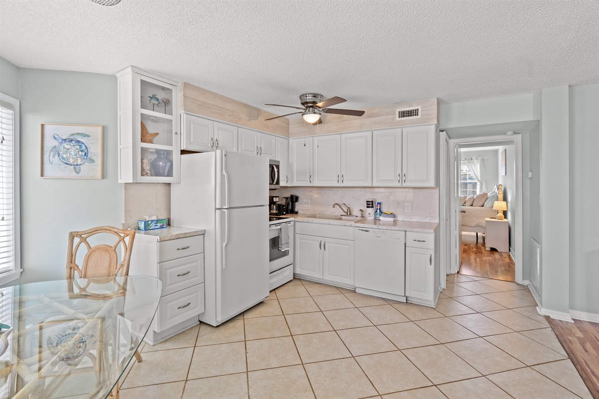 Open concept dining and kitchen area