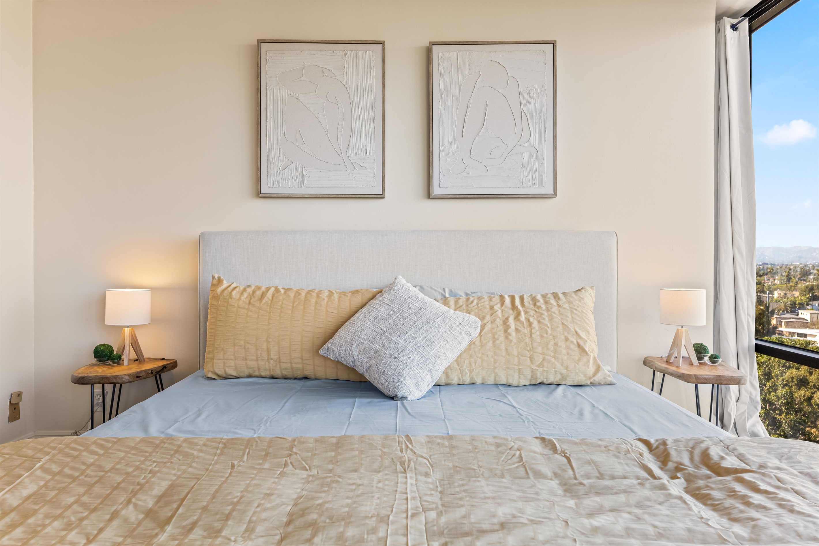 Comfortable king bed in master bedroom