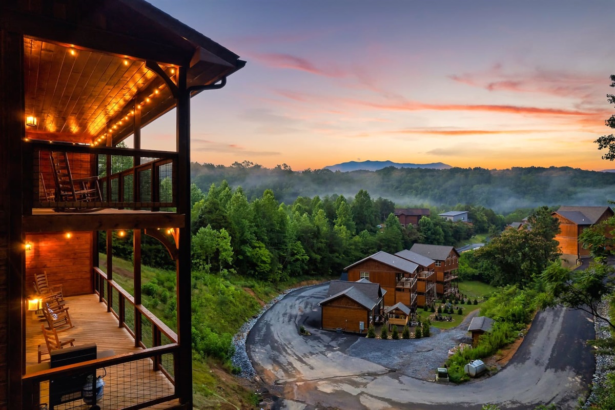 Drone view next to cabin