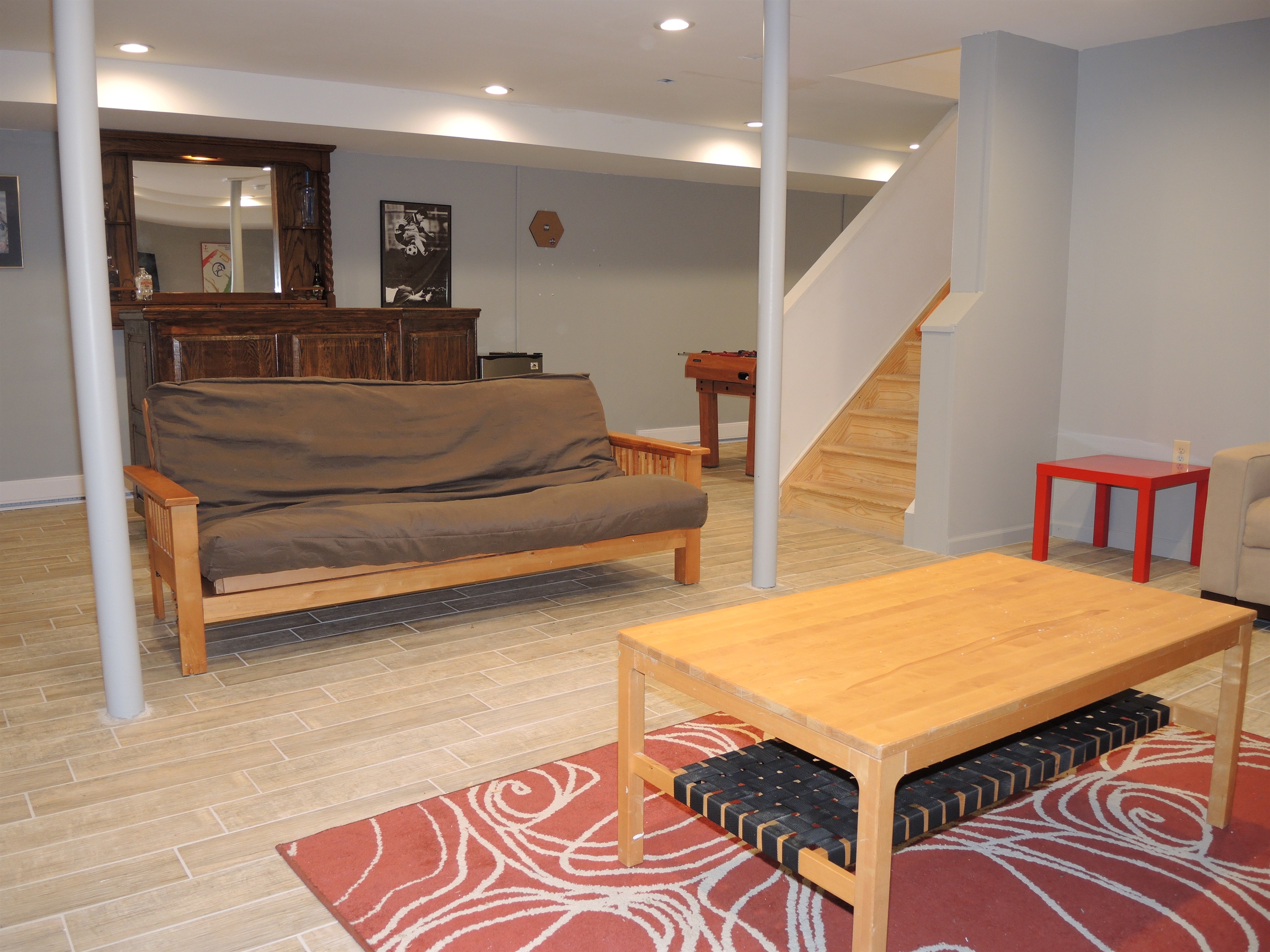 Lower level game room and bar