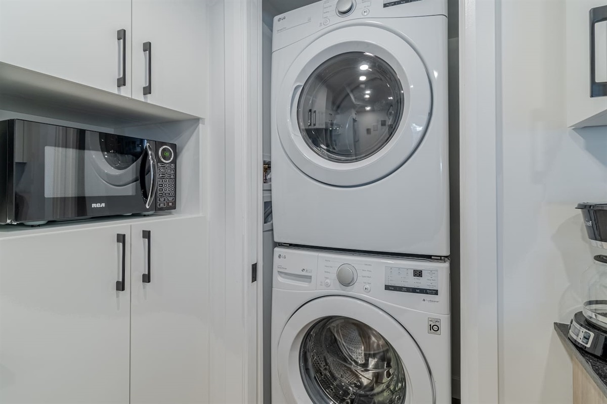 Refined laundry area with modern comforts
