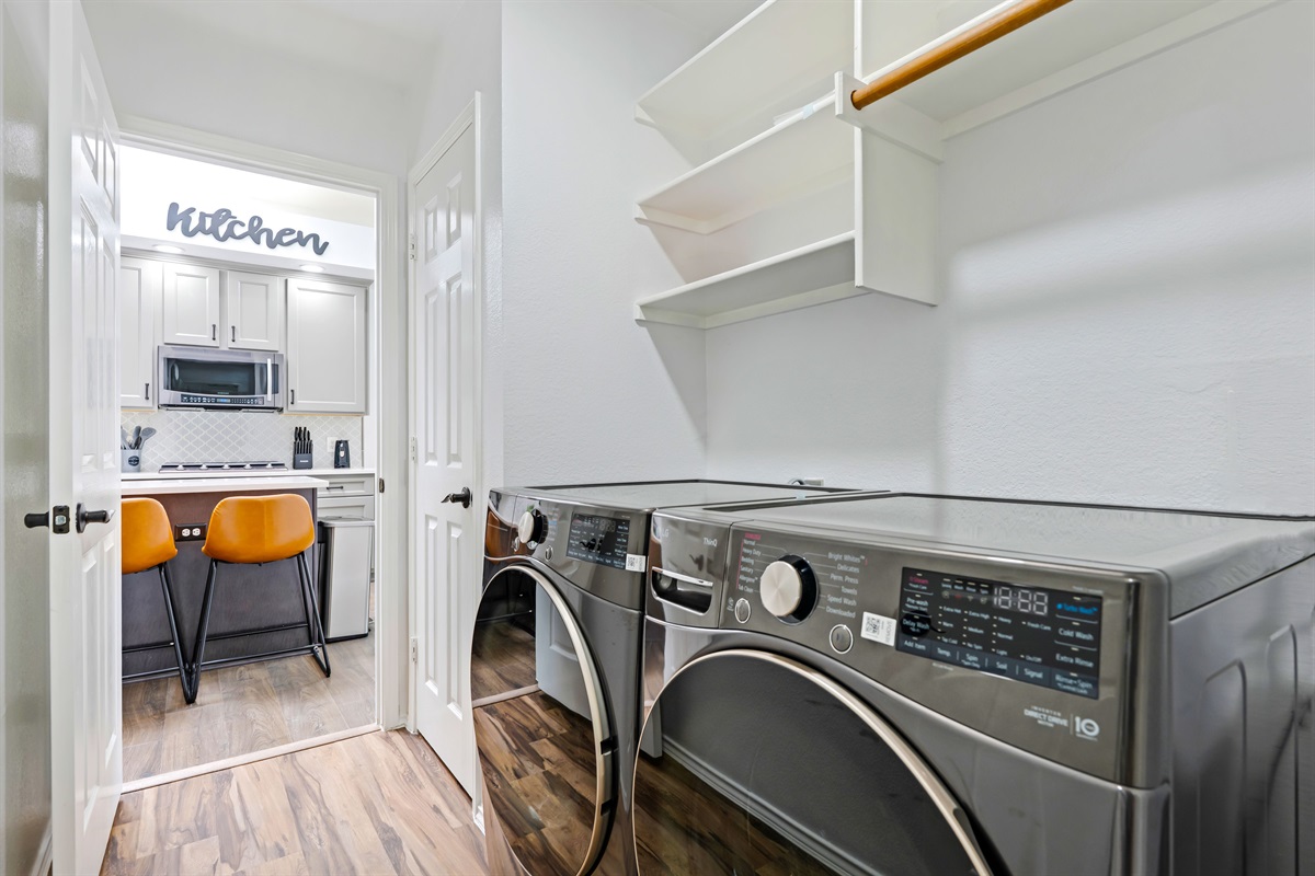 Full-size washer and dryer included - perfect for extended stays and sports teams.