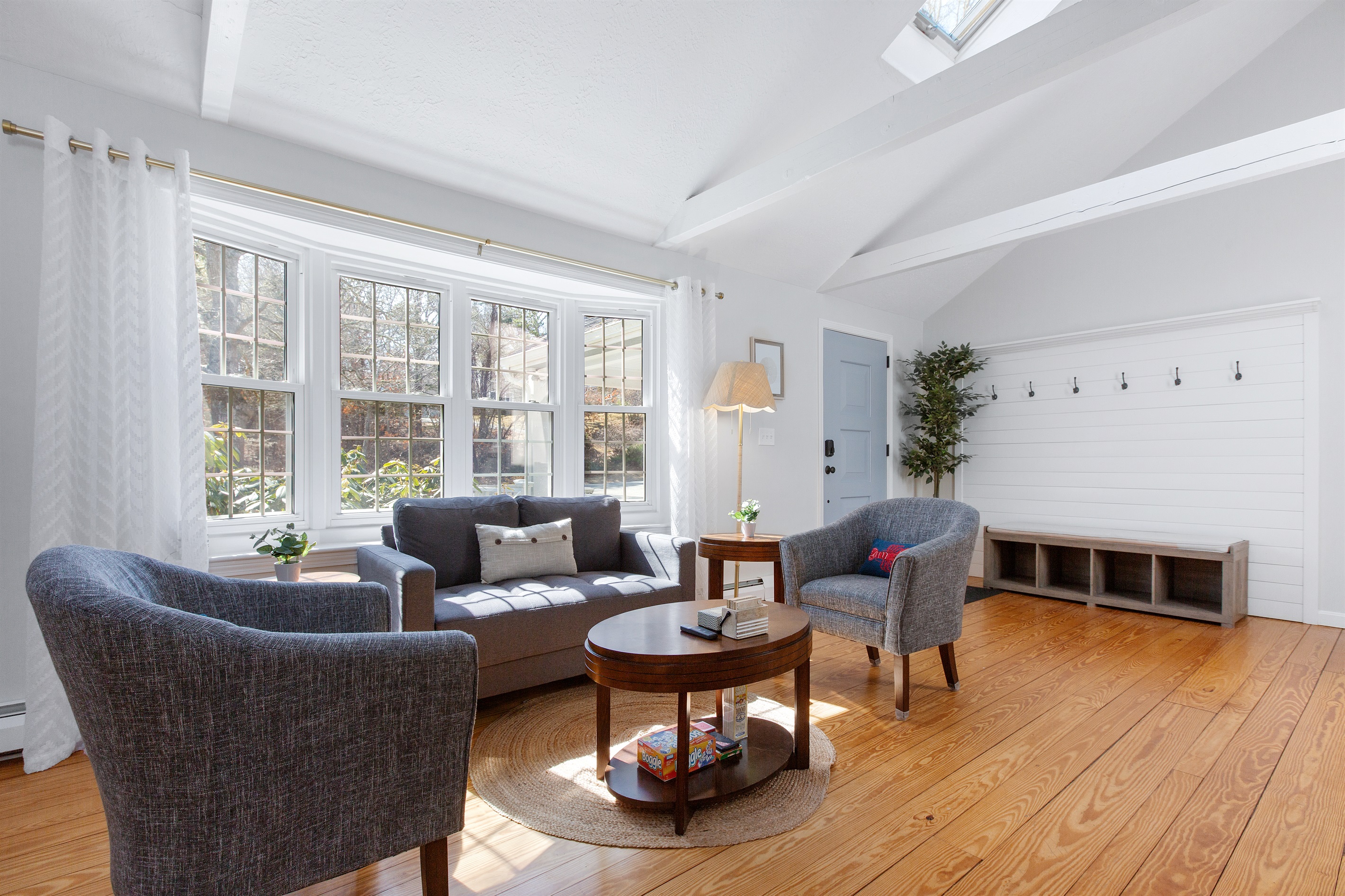 Our living room, comfy seating and a warm ambiance, this is the heart of the home.