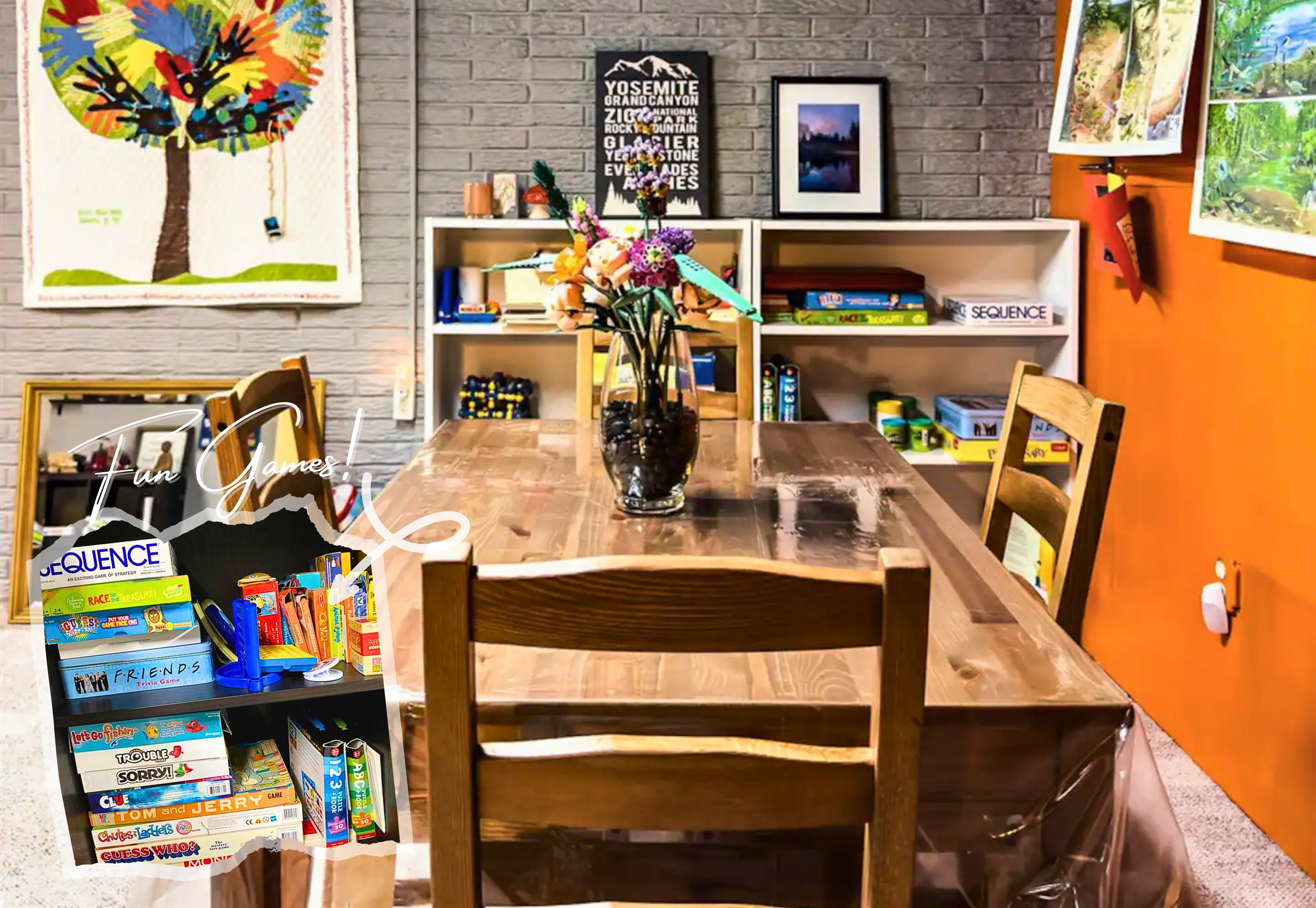 There's an Additional Table Set Up Downstairs, Great for Gathering Around For Some Games!