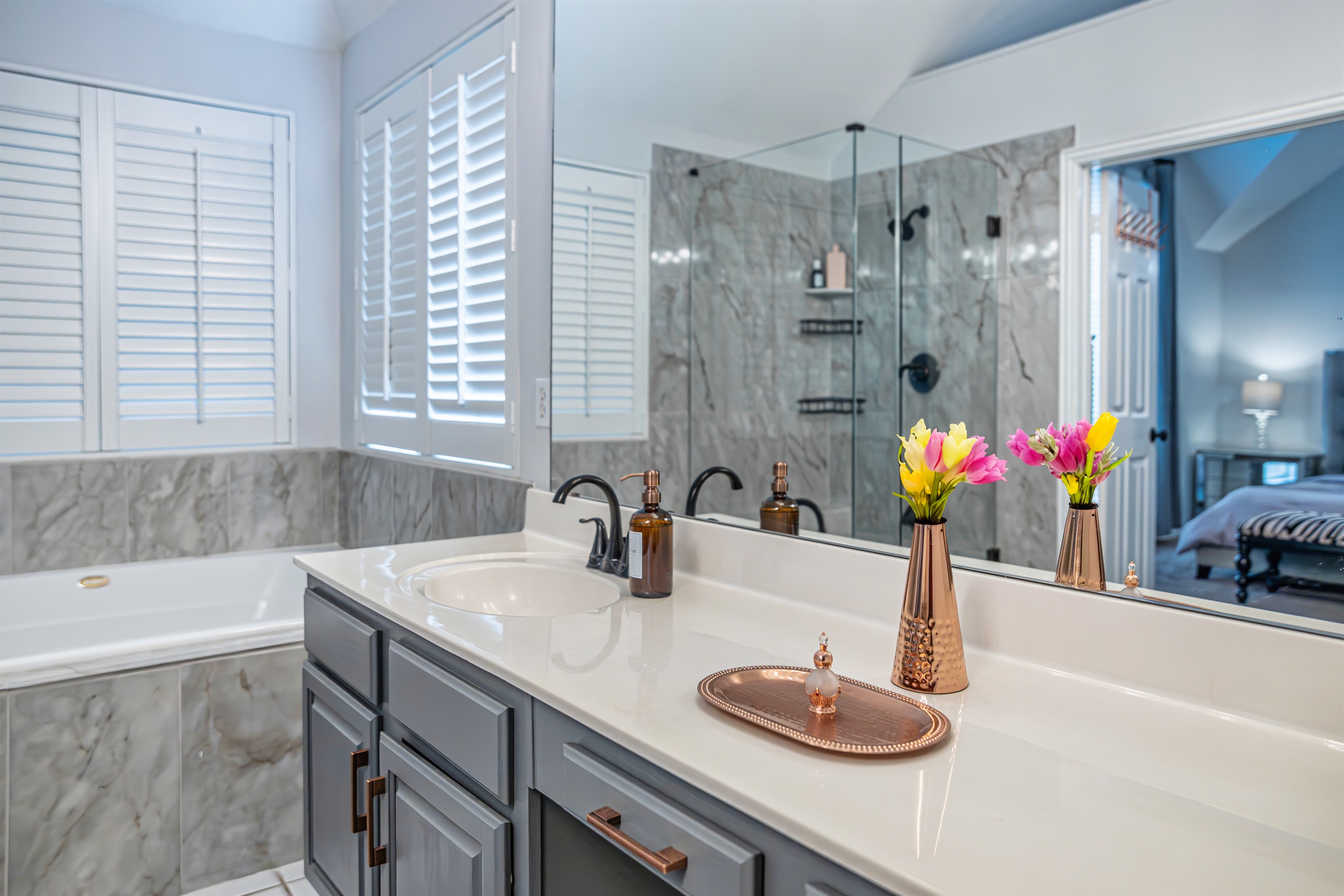 Master Ensuite Bath with Double Vanity Sinks