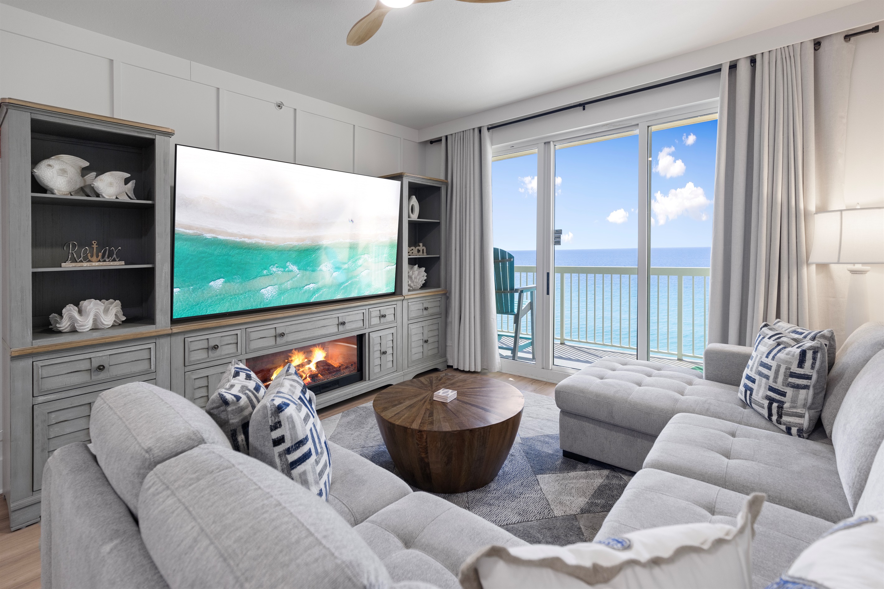 Gulf-Front Living Room