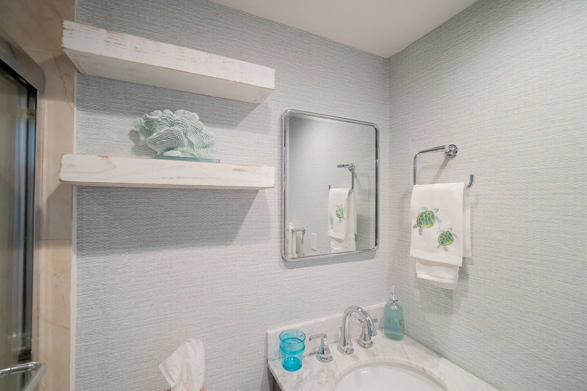 Custom barnwood white washed shelves. Toilet tissue shelf coming soon. 