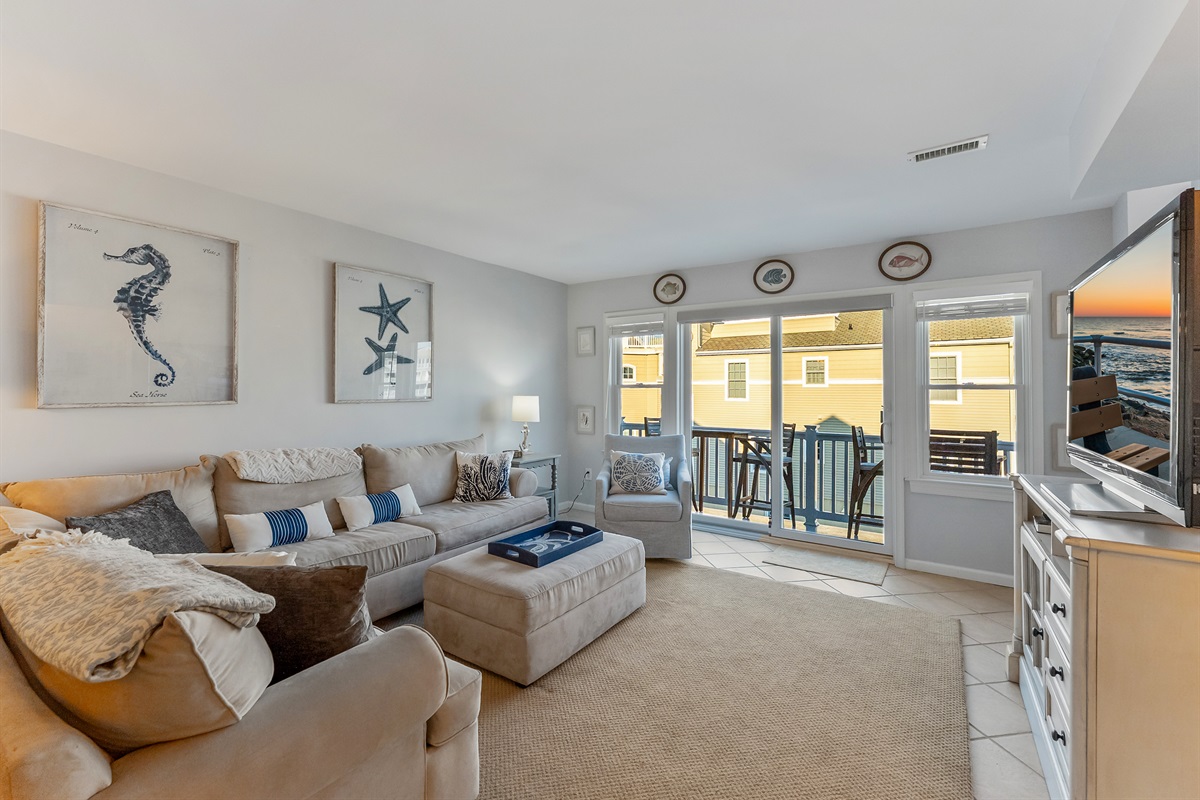 Living Room with Access to Private Outdoor Covered Patio