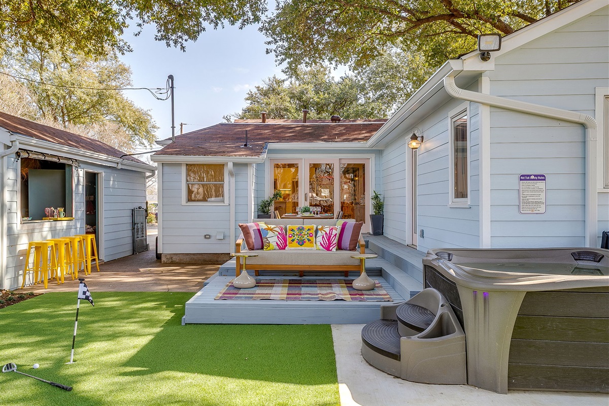 Seamless indoor–outdoor living with direct spa access